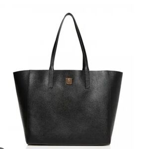 MCM Black Pebbled Leather Tote
